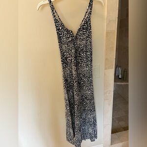 Charcoal and White Spotted Maxi Dress